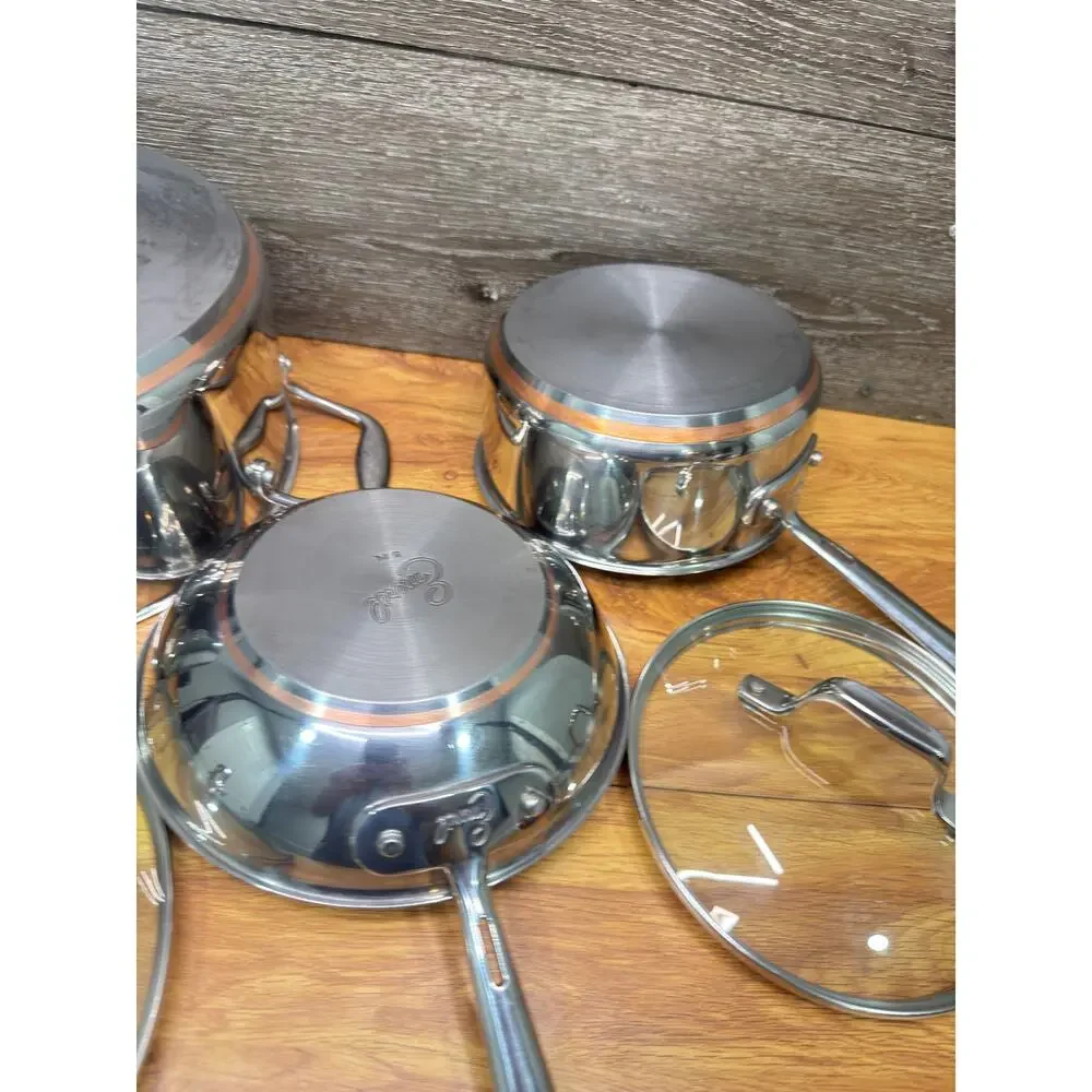 All Clad Emeril Copper Core 2 qt Pan +6 qt stock pot + 8